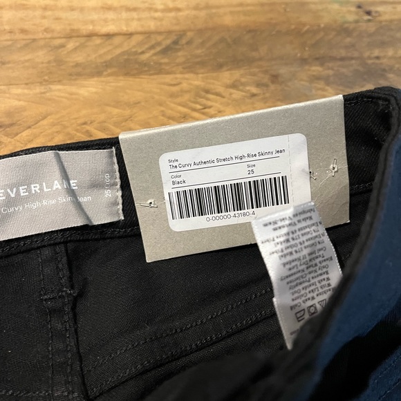 NWT Everlane The Curvy Authentic Stretch High-Rise Skinny Jean Black 25 Ankle - Picture 7 of 13